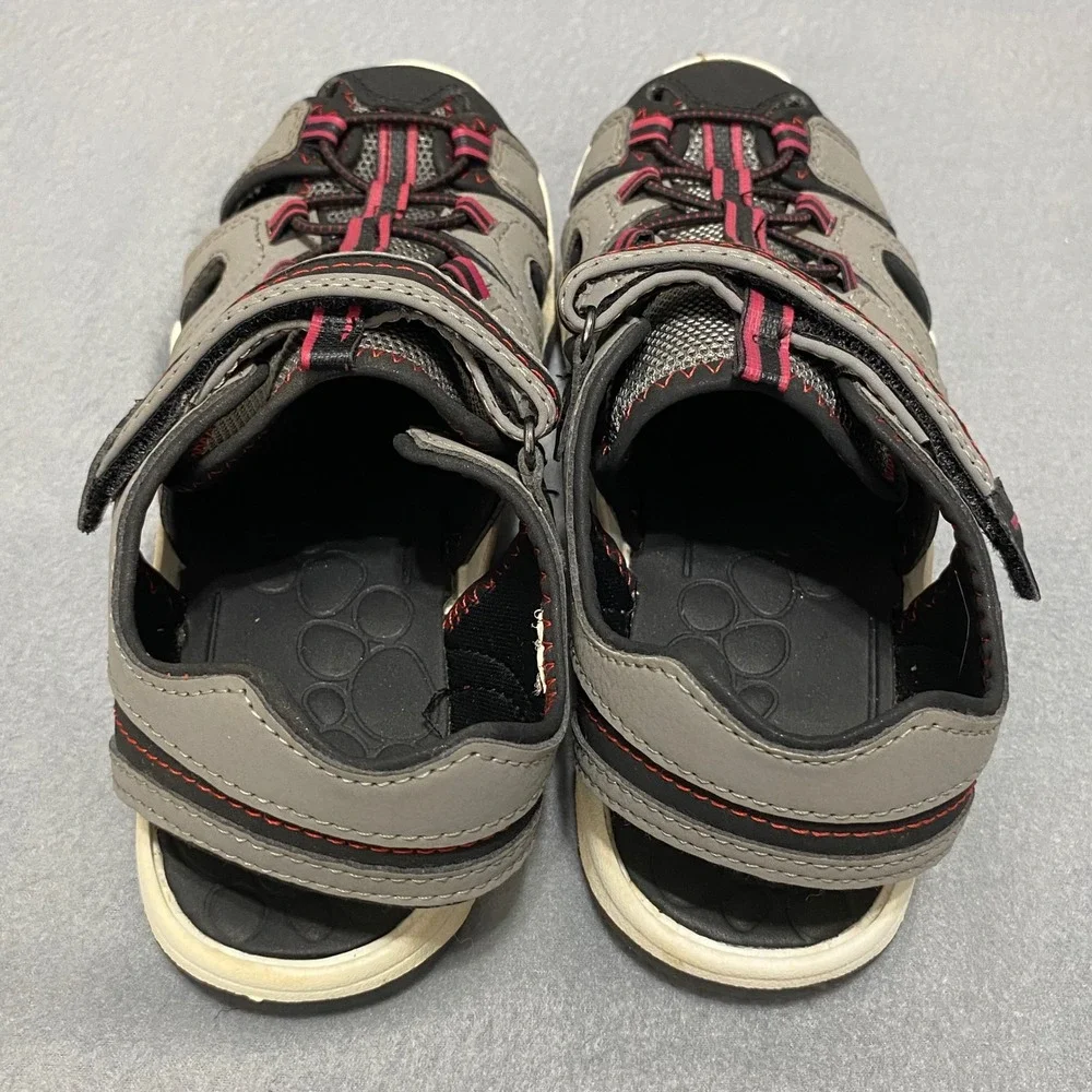 Wonder Nation Boys Grey Black Red Fisherman Sport Sandals Size 4‎ Kids